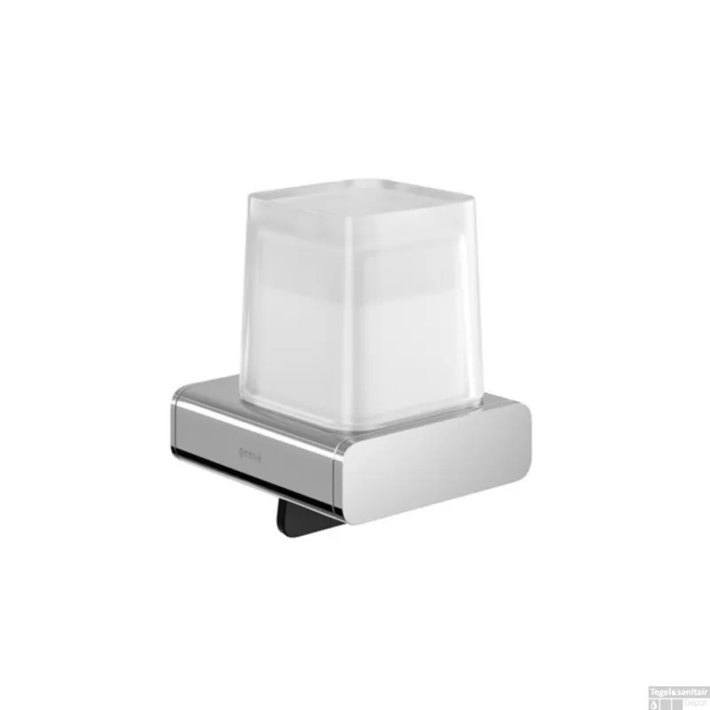 Hoge Kwaliteit Zeepdispenser Geesa Shift 200 ml met Gesatineerd Glas Chroom