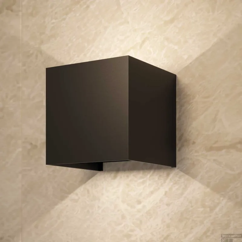 Fabrieksprijs Wandlamp Martens & Meijer Riga 10x10 Cm Vierkant Mat Zwart