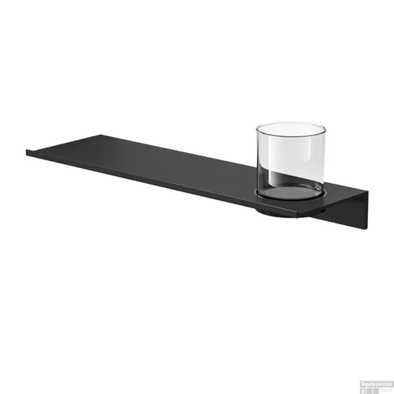 Goedkoop Planchet met Glas Geesa Leev 40 cm Zwart