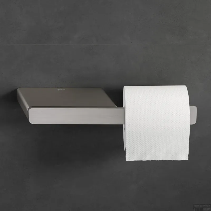Nieuw Toiletrolhouder Zonder Klep Met Planchet Geesa Shift Geborsteld RVS