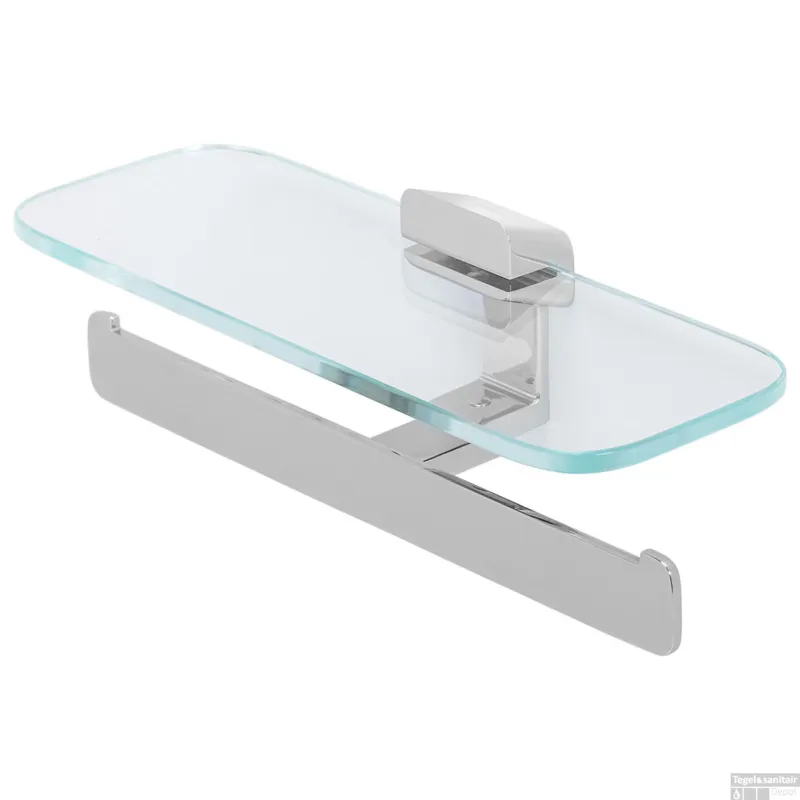 Toiletrolhouder Dubbel Met Transparant Planchet Geesa Shift Chroom Flitsaanbieding
