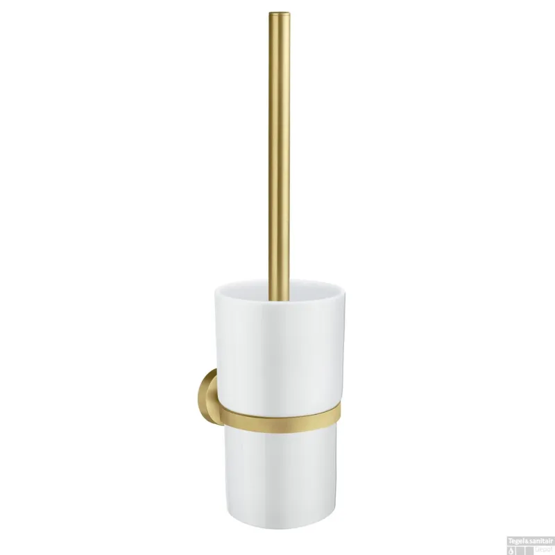 Toiletborstelhouder Smedbo Home 38 cm met Glas Wandmodel Mat Messing Lage Kosten