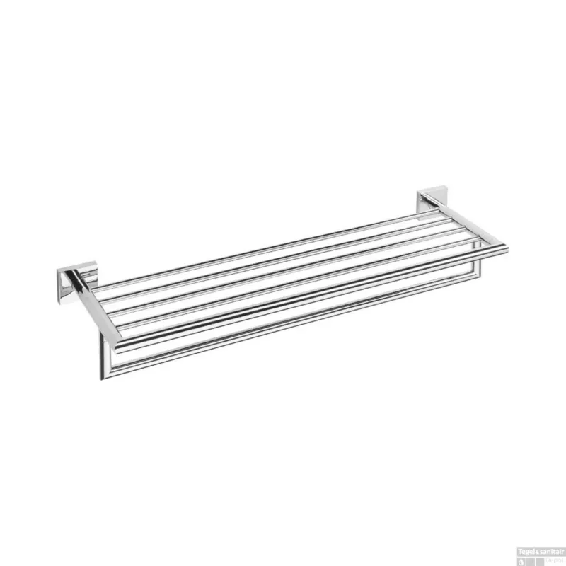Dubbele Handdoekhouder Sapho X-Square Hangend met Plankopslag 65x21.5 cm Chroom Dagaanbieding