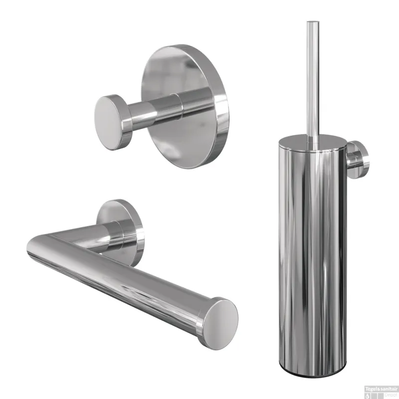 Toiletaccessoire Set Brauer Chrome 3-in-1 Chrome Koop Online
