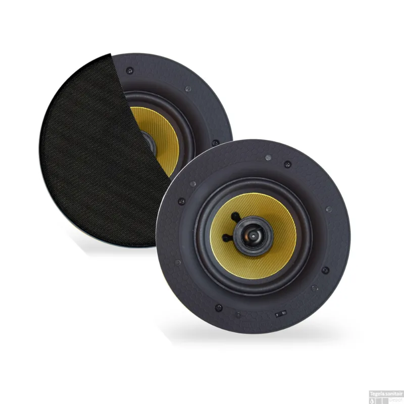 Fabrieksprijs Speakerset Aquasound Samba (Draaibare Tweeter) Rond 205 mm Randloos Mat Zwart