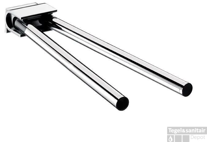 Emco System 2 2-lids Handdoekhouder 34,6 Cm. Draaibaar Chroom Gratis Retour