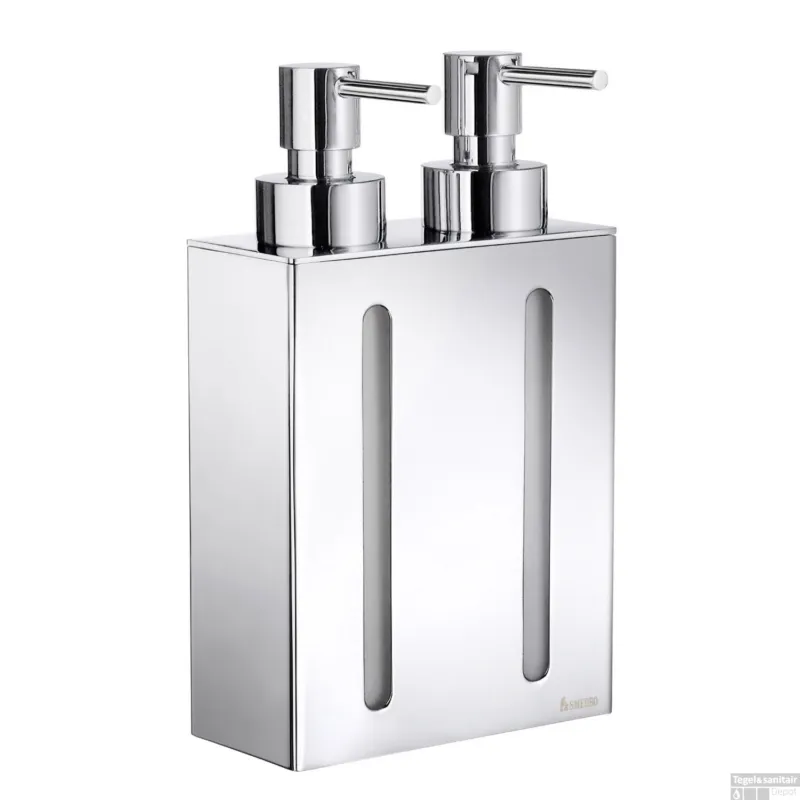 Tijdelijk Beschikbaar Zeepdispenser Smedbo Outline Wandmodel 2 voudig 2x250 ml Chroom