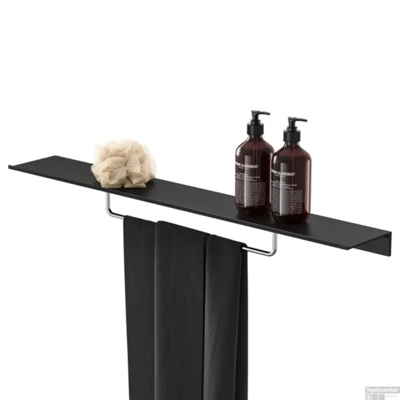 Planchet met Handdoekrek Geesa Leev 80 cm Zwart Chroom Koop Online
