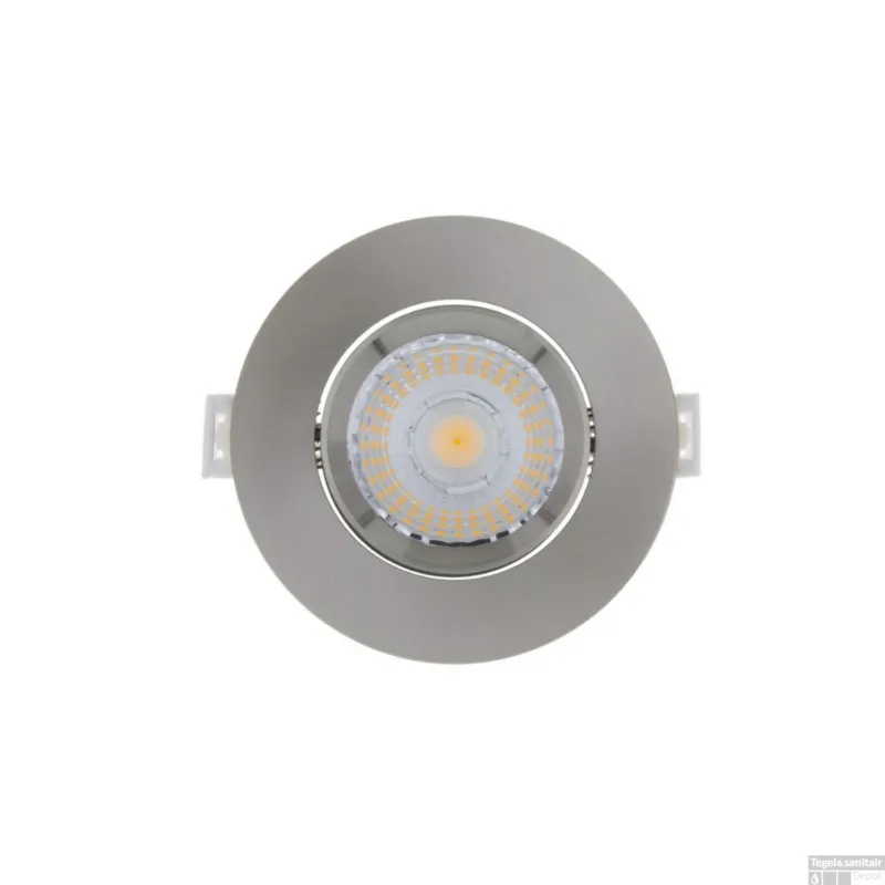 Direct Beschikbaar Inbouw LED-spot 3 Stuks Sanimex Njoy IP44 Dimbaar 6W 430 Lumen Geborsteld Aluminium