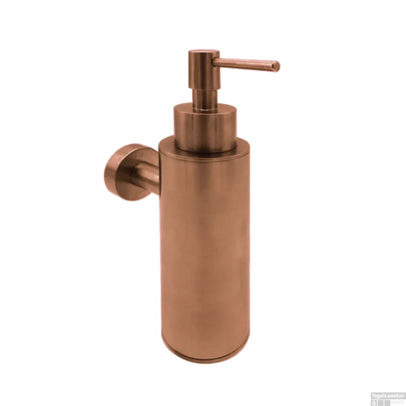 Hoge Kwaliteit Zeepdispenser Hotbath Cobber Wandmodel Geborsteld Koper Living Colours