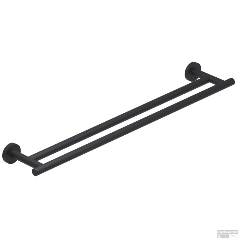 Koopje Handdoekrek IVY Dubbel Wandmodel 60 cm Mat Zwart PED