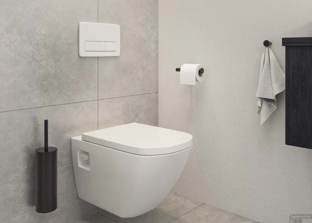 Toiletaccessoire Set MAY 3-in-1 Geborsteld Carbon Black PVD Fabrieksprijs