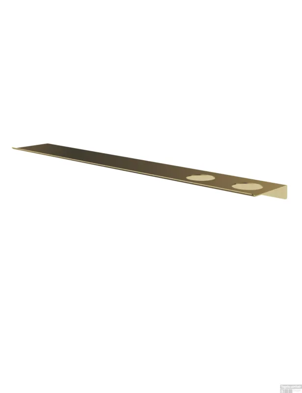 Actieprijs Hotbath &More Planchet 80 cm inclusief bevestigings rails met 2 uitsparingen voor een zeepdispenser of beker Geborsteld messing PVD