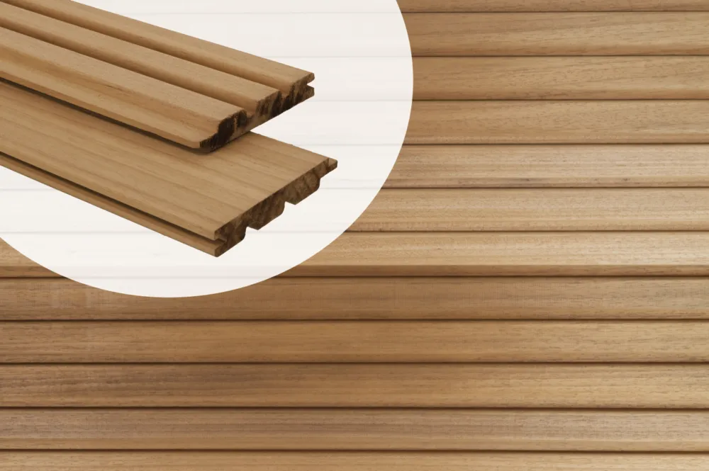 Deens Rabat Gevelbekleding Thermisch Gemodificeerd Ayous 2.1x14cm Triple Blokprofiel - 305 cm Korting