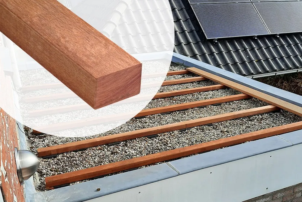 Populair Hardhouten Regel 4x6cm Glad geschaafd - Onderbalk Terras - 425 cm