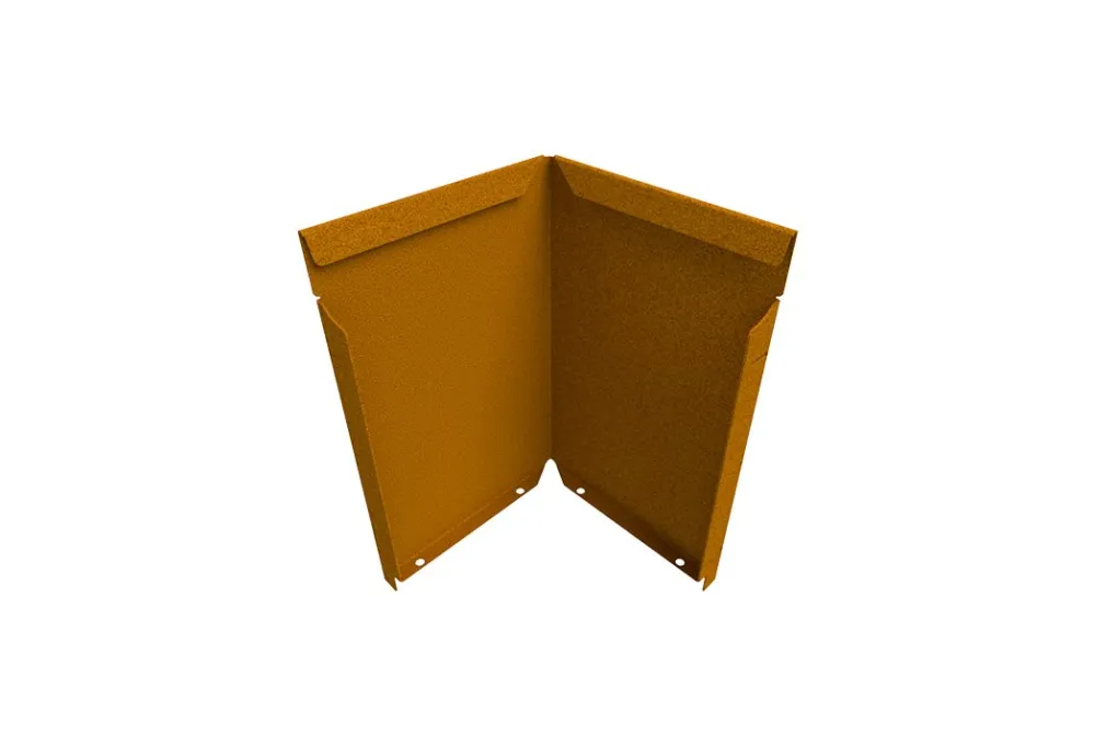 Hoge Kwaliteit Straightcurve Flexline Cortenstaal Hoekstuk 40 cm Hoog
