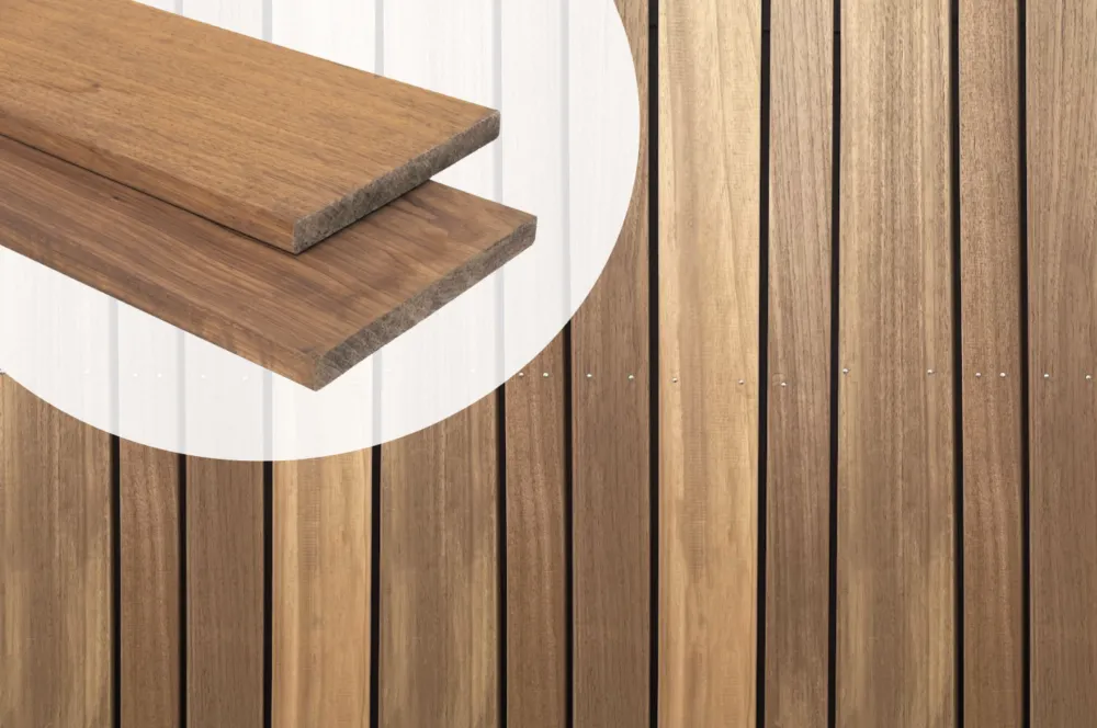 Seizoensaanbieding Gevelbekleding Thermisch Gemodificeerd Frake 1.8x18.5cm - Glad Geschaafd - 245 cm