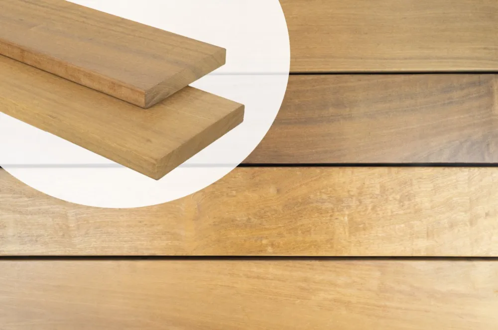 Laatste Kans Vlonderplank Itauba hardhout 2.1x14.5cm Glad geschaafd - 245 cm