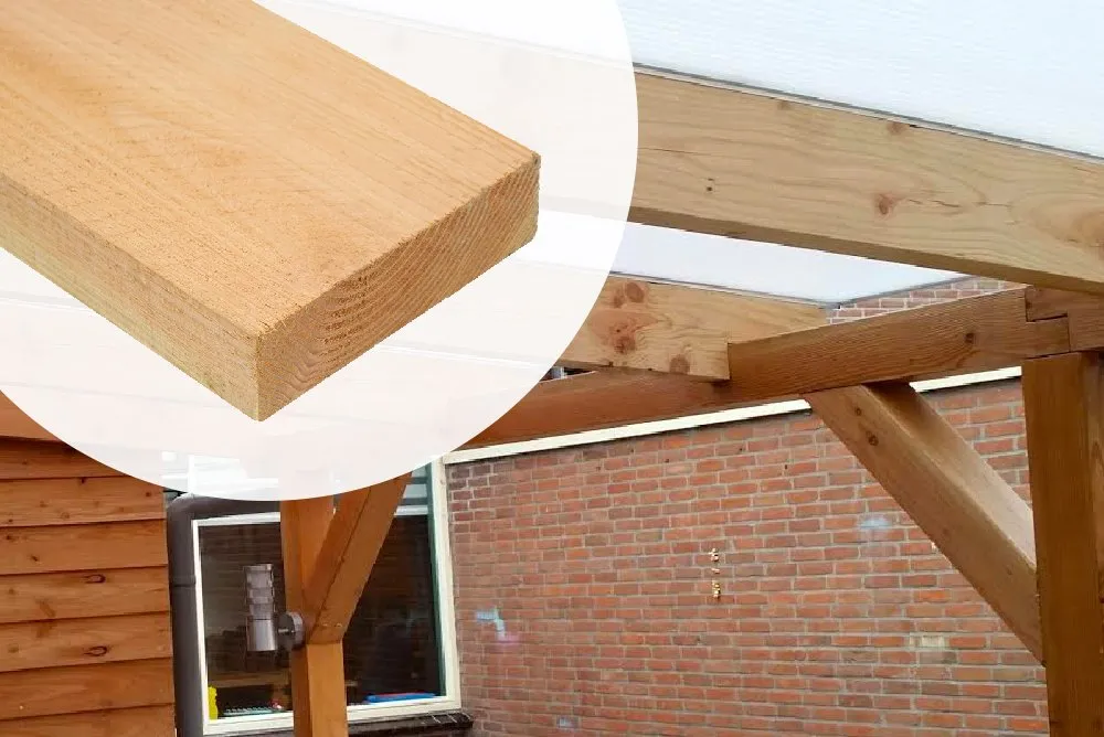Lage Kosten Balk Douglas 6.3x17.5cm Bezaagd - 305 cm