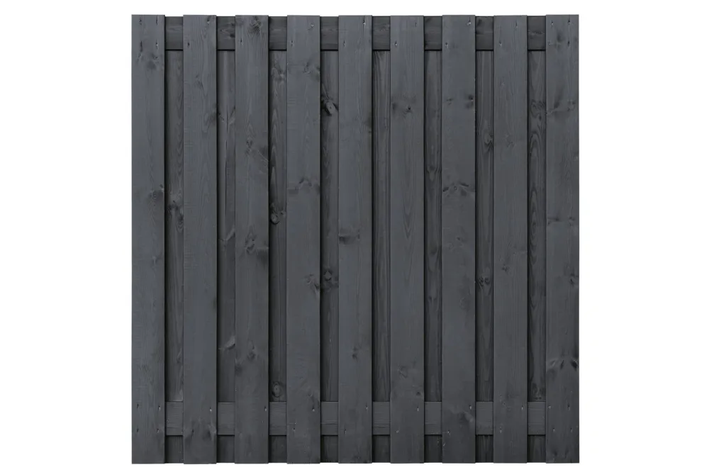 Op = Op Tuinscherm Zwart Vuren 180 x 180 cm - 19 planks geschaafd