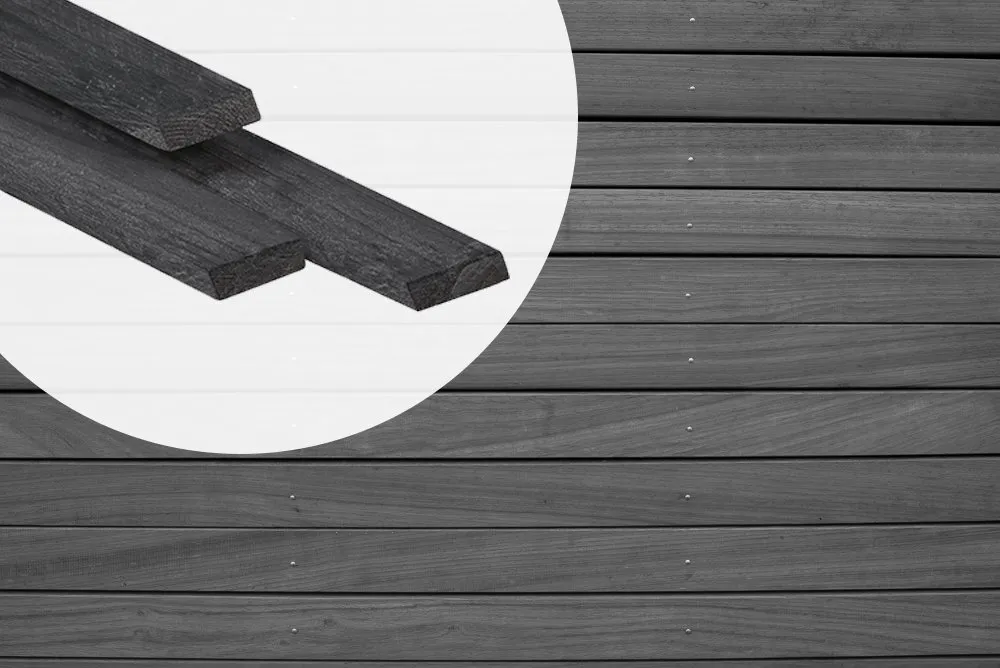 Betaalbaar Rhombus Zwart Douglas 2x6.5cm - 1,8 m