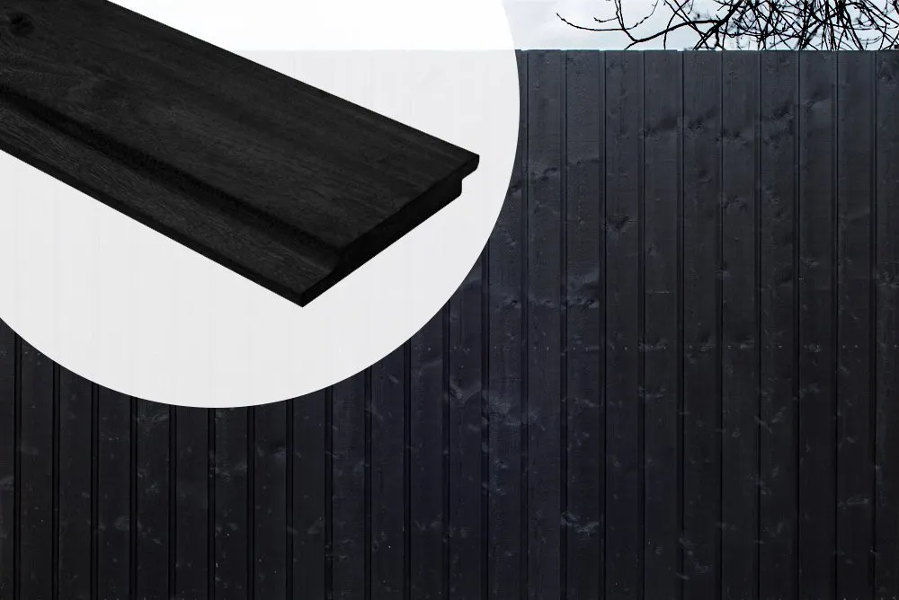 Dagaanbieding Halfhouts Rabat Zwart Vuren 1.9x14.5cm - 420 cm
