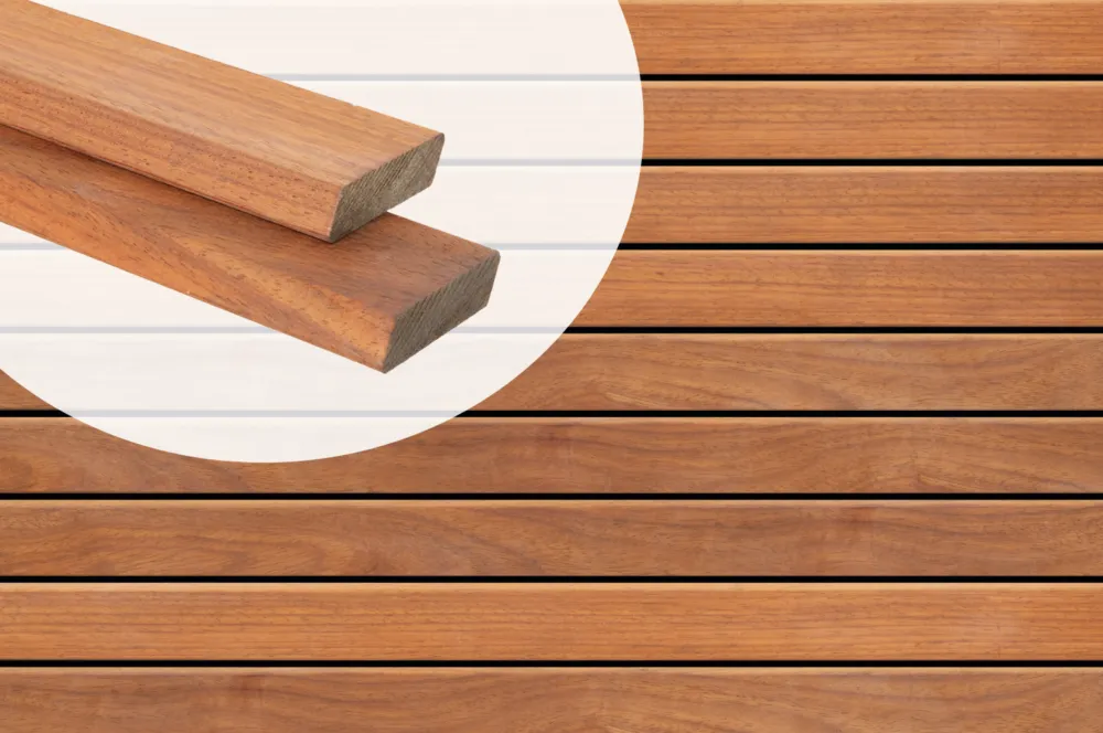 Rhombus Padoek Hardhout 18x68mm - 305 cm Populair