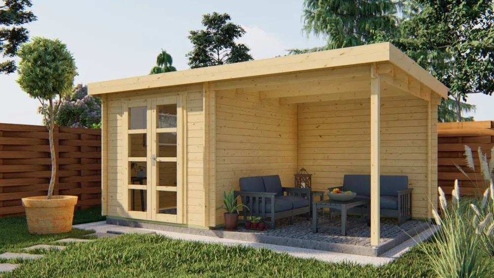 Speciale Aanbieding Blokhut Elburg Onbehandeld 498x248x225cm