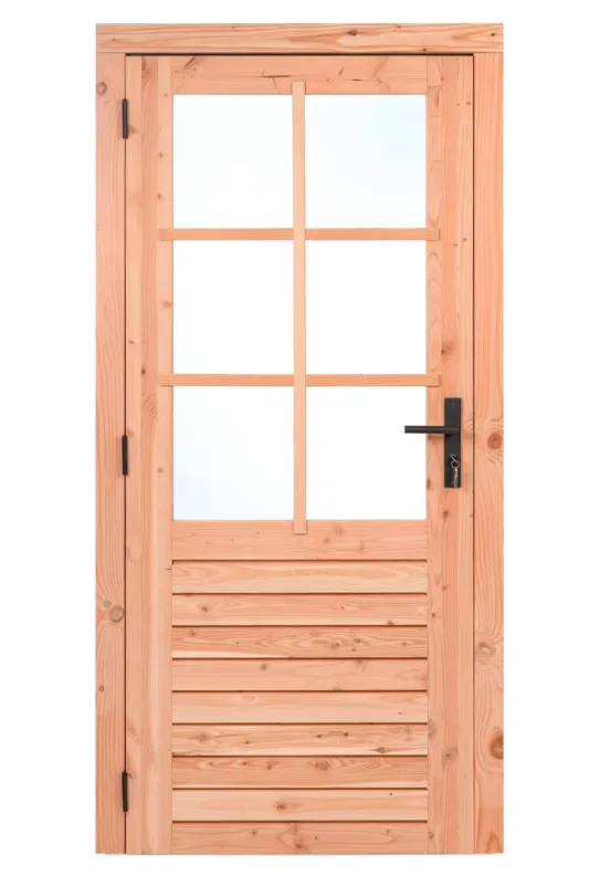 Red Class Wood enkele glasdeur 100x205 cm linksdraaiend - zwart beslag Meest Verkocht