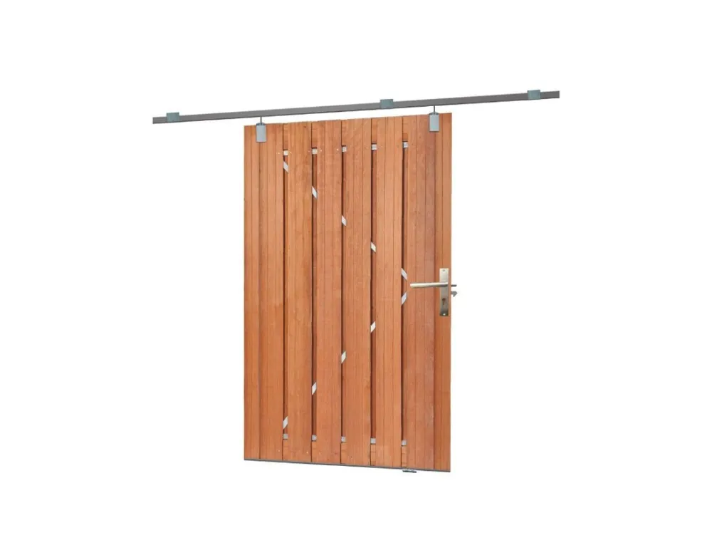 Express Levering Schuttingdeur Hardhout 130x195cm met schuifdeursysteem
