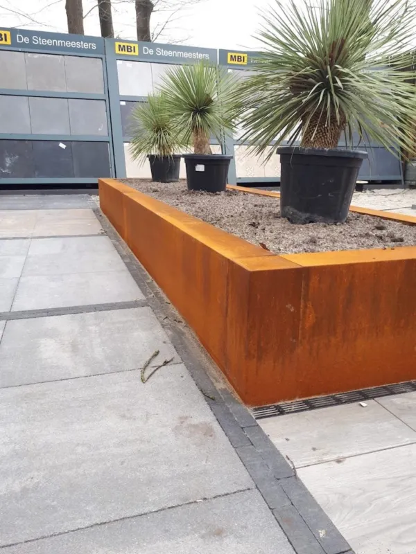 Betotop 15-43 Cortenstaal Hoekstuk - Voor 15x15cm stapelblokken Premium