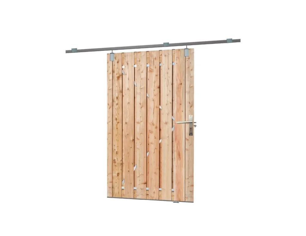 Koop Online Schuttingdeur Douglas 130x195cm met schuifdeursysteem