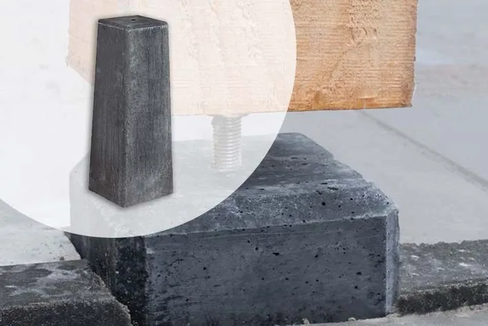Speciale Aanbieding Betonpoer Antraciet afgeschuind 15x18x50cm incl. Verzinkt hoogteverstelling