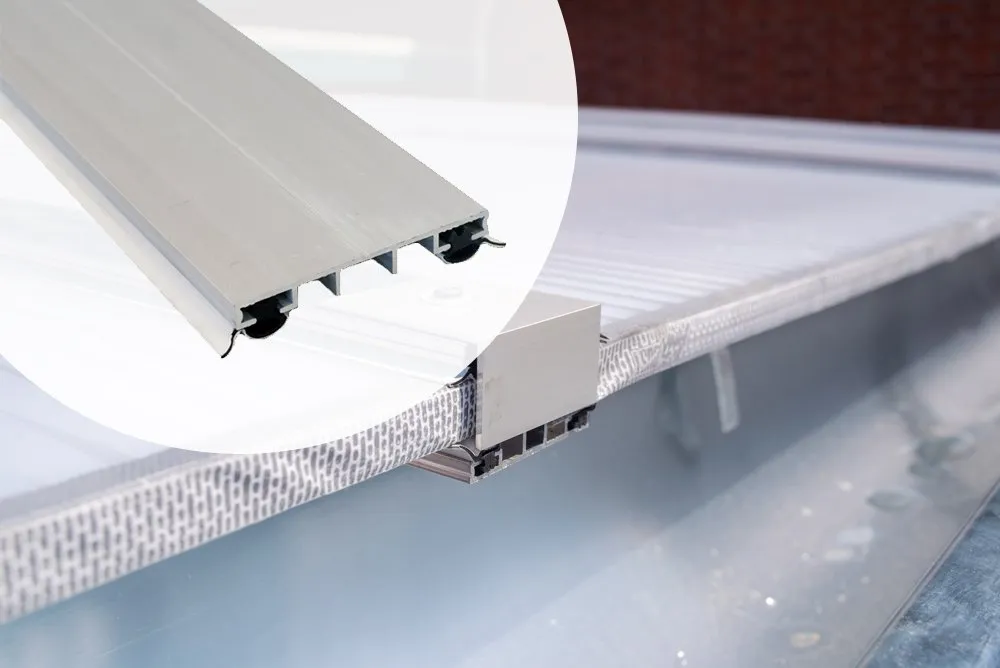 Bestel Nu Bovenprofiel aluminium met rubbers voor polycarbonaatplaten diverse maten - 500 cm