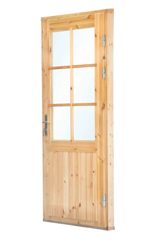 Enkele deur extra hoog met raam 99x209 cm rechtsdraaiend Gratis Retour