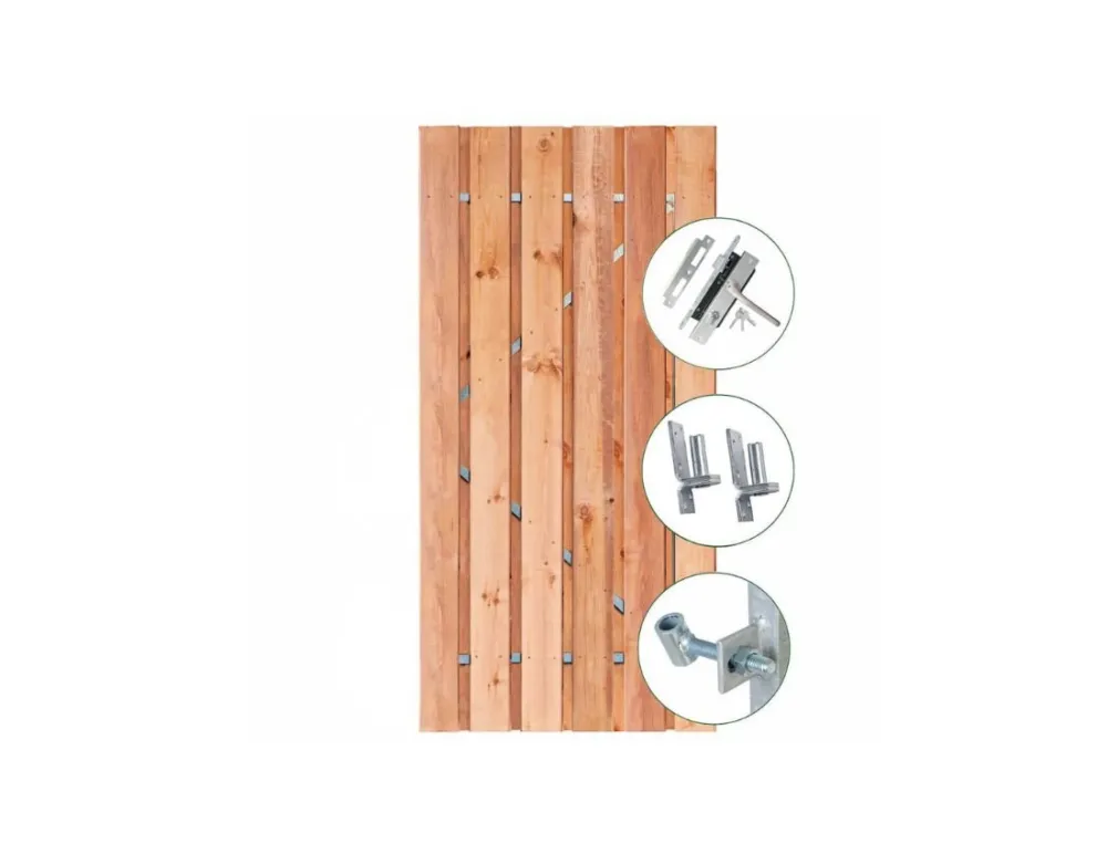 Favoriet Schuttingdeur Red Class Grenen 195cm in ijzeren deurframe - 120 cm