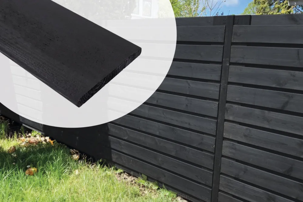 Schuttingplank Zwart Grenen 1.6x14cm - 400 cm Rechtstreeks Van De Fabrikant