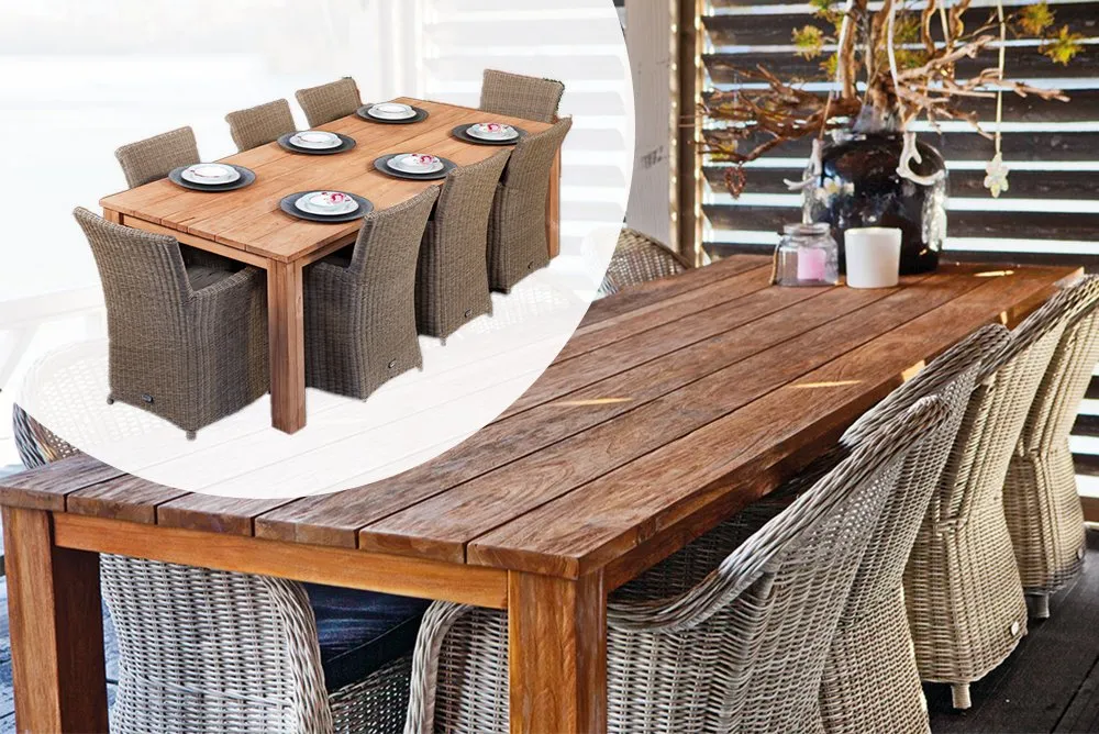 Eettafel Teak Hardhout Rustiek in 4 maten - 300 cm Nu Kopen