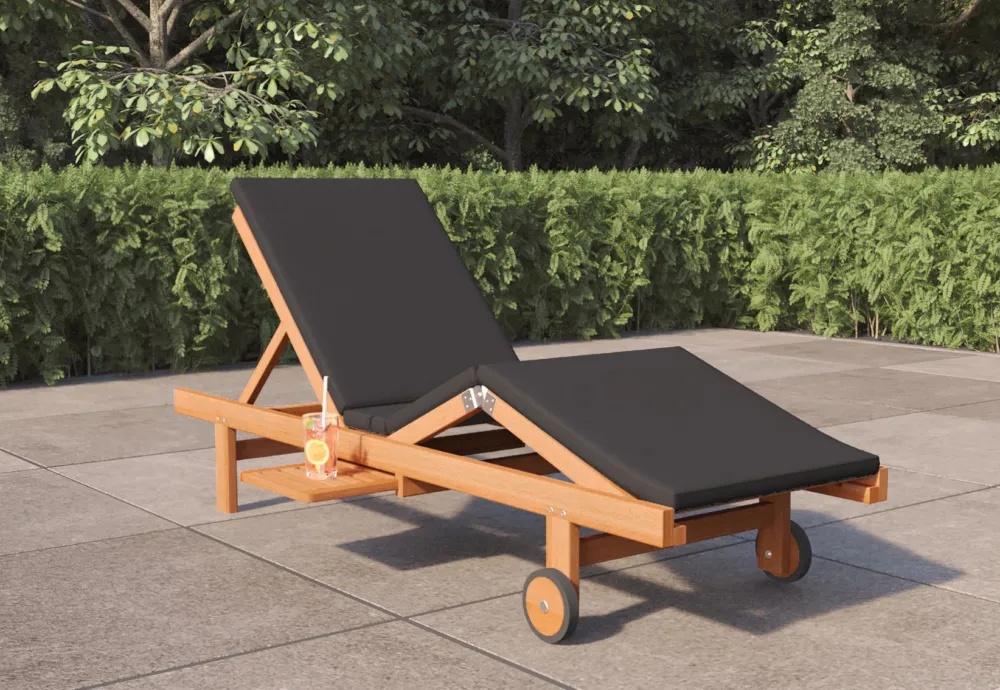 Terras Ligstoel Teak hardhout 200x65x35cm - Kussen Op = Op