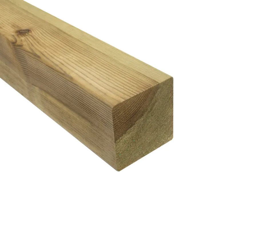 Finale Uitverkoop Tuinhout Paal Geimpregneerd hout 12x12cm Glad geschaafd - 400 cm