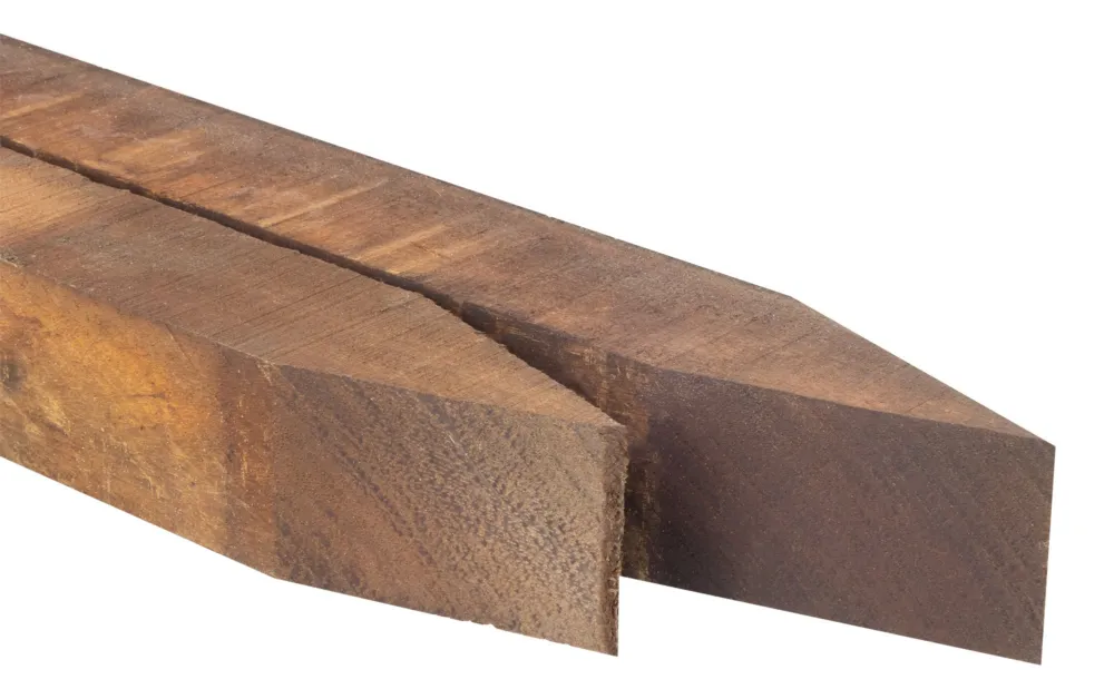 Paal Hardhout 6x6cm - 200 cm Uitverkoop