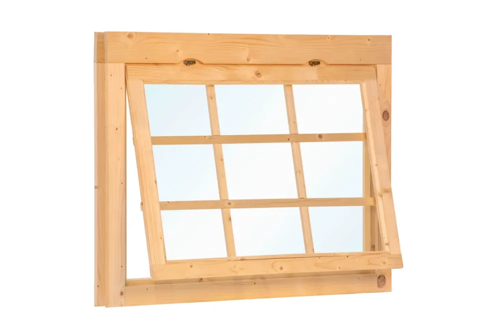 Houten uitzetraam 112x77 cm voor wanddikte 28 t/m 45 mm enkelglas Veilige Betaling