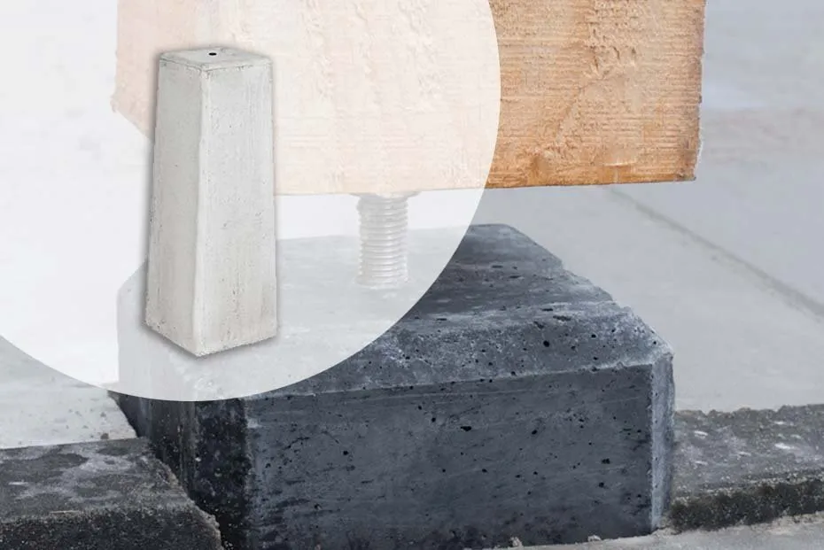 Favoriet Betonpoer Wit Grijs afgeschuind 15x17x50cm incl. RVS hoogteverstelling