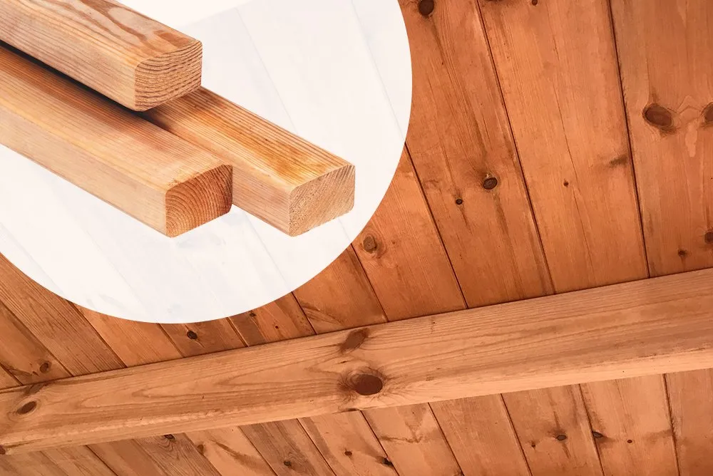 Red Class Wood timmerhout 4.5x7cm in Douglas kleur - 5 m Hete Deal