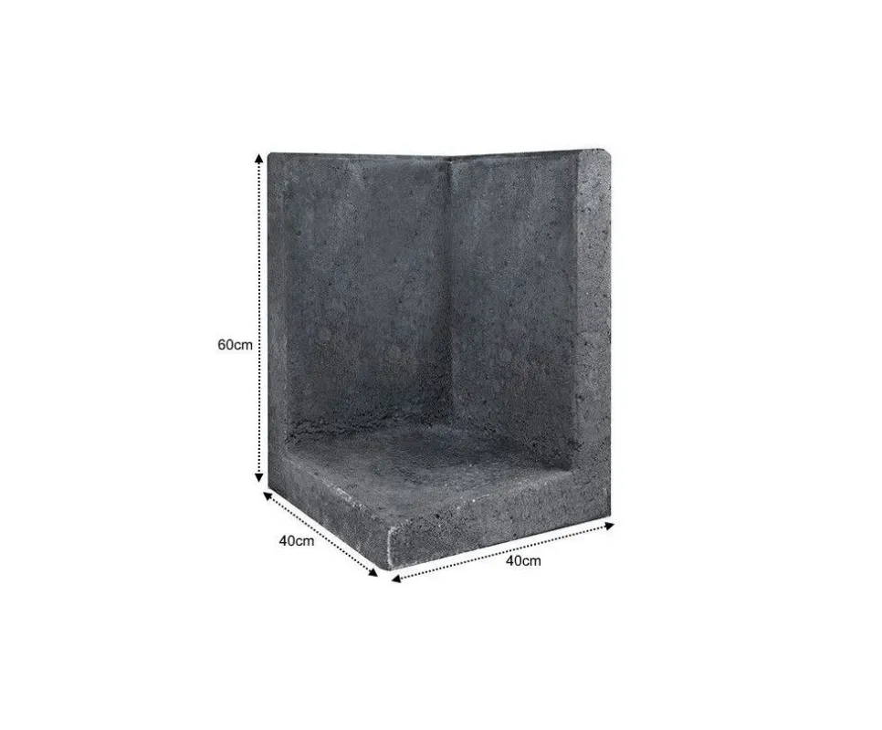 Rechtstreeks Van De Fabrikant L Element Hoek Beton 40x40x60cm Zwart Gardenlux