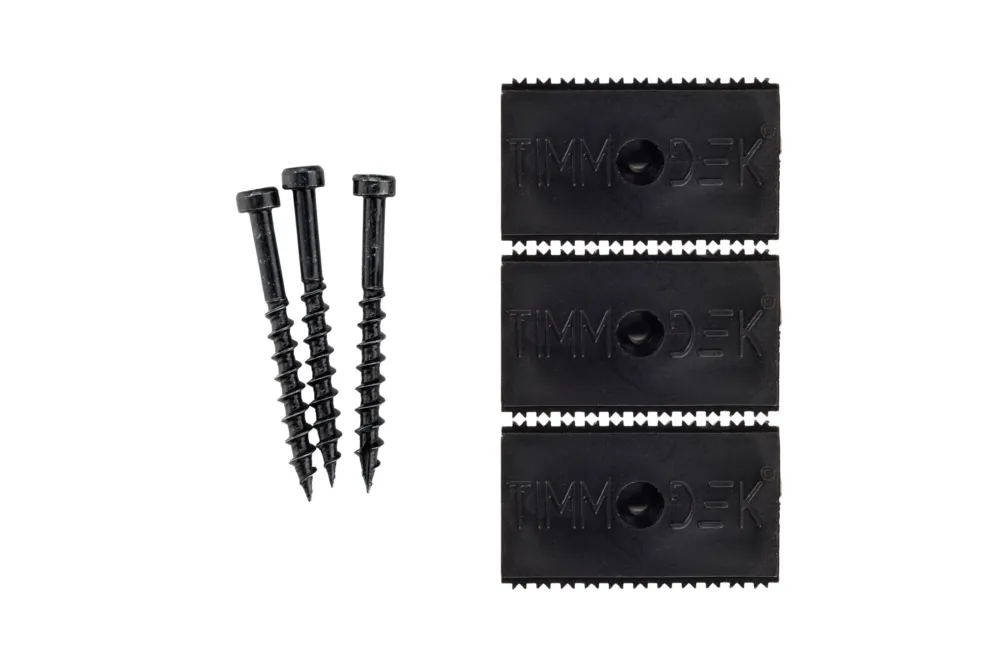 Bestseller Timmdek Vlonderplank Nylon Clips + Schroeven Zwart RVS - 100 stuks