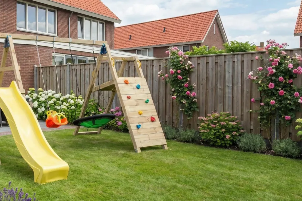 Lage Kosten Aanbouwschommel speeltoestel Challenger, geschaafd grenen