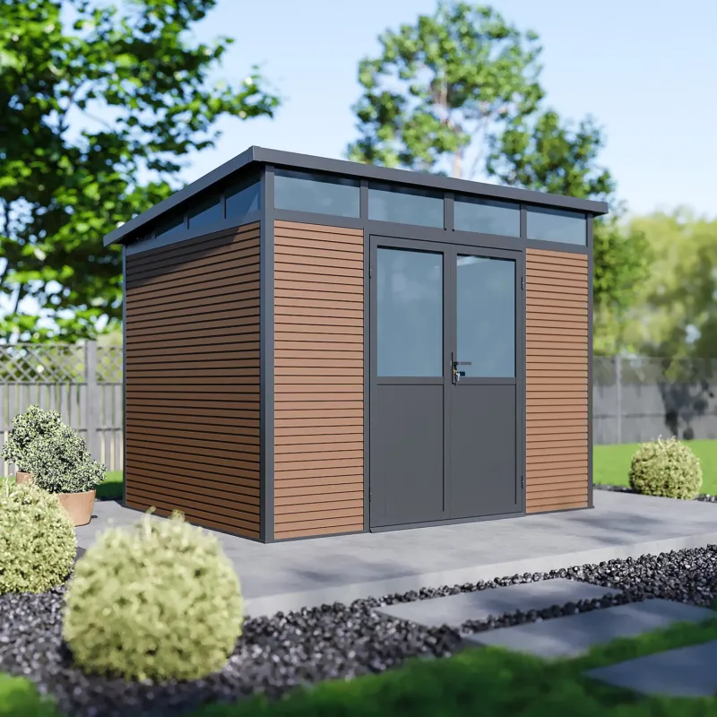 Composiet Tuinhuis Teak 278x218cm Beperkte Voorraad