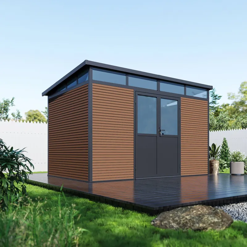 Composiet Tuinhuis Teak 338x218cm Bestel Nu