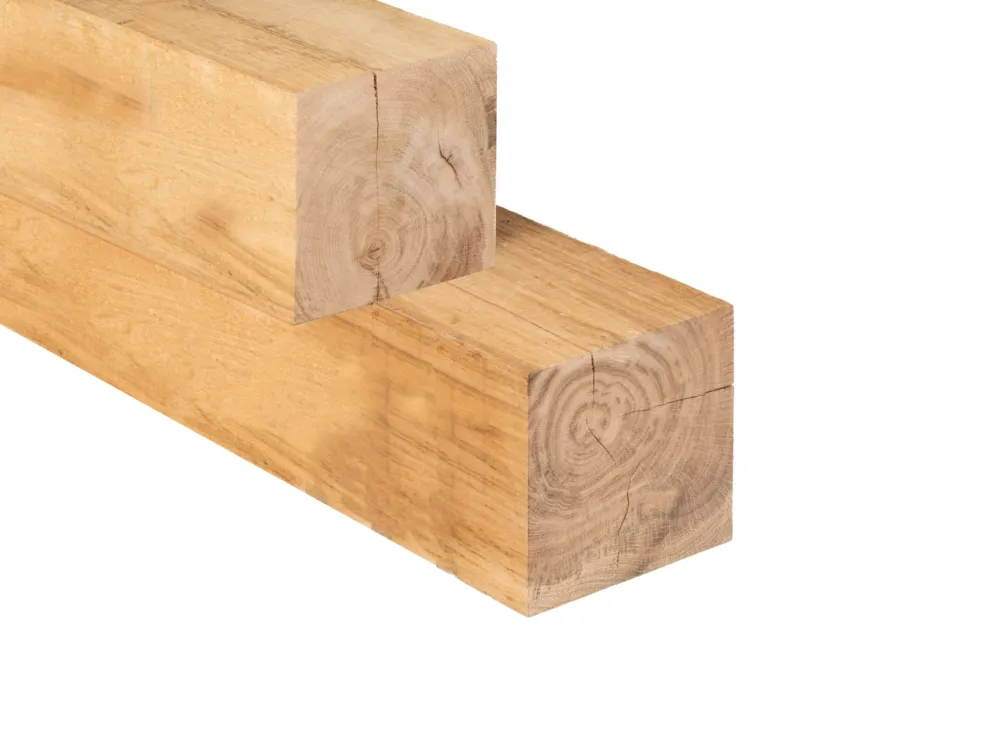 Fabrieksprijs Paal Eiken Hardhout 10 x 10 x 300 cm Fijnbezaagd